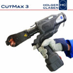 Akku-Schneidwerkzeug CutMax 3, Kabelschneider, Produkt beim schneiden eines Kabels, Produktdarstellung