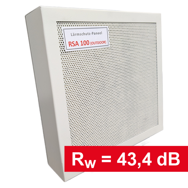 Produktbild (seitlich) Lärmschutzpaneel RSA-100 (Outdoor) – robustes Schallschutzelement zur Reduktion von Industrielärm, Lärm- und Schallschutz, Lärmschutz in der Industrie, Lärmschutz-Paneel